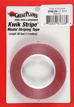 GPLANES Striping Tape Dark Red 1/4" (6mm x 11m)