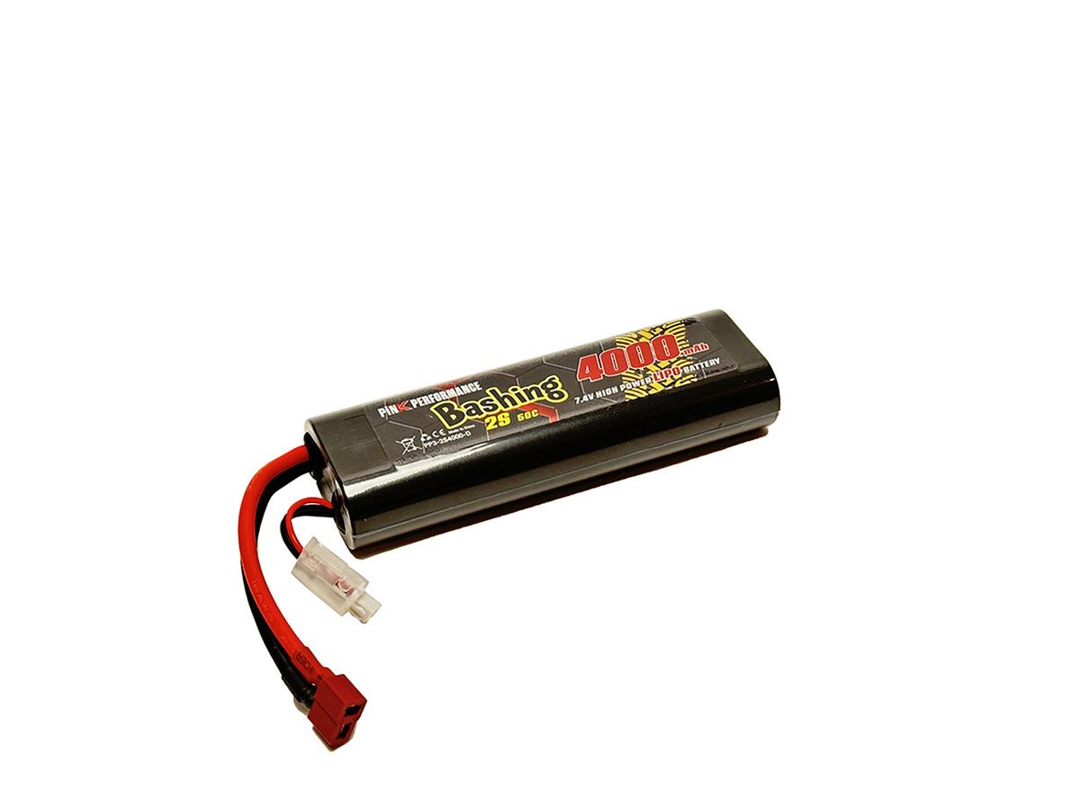 Pink Bashing Lipo 2S 7.4V-4000-50C (Deans) 139X47X25Mm 240G Round