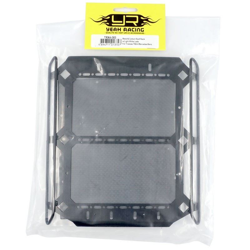 Yeah Racing Metal & Carbon Roof Rack w/Light White Leds For Traxxas TRX-6 Mercedes Benz