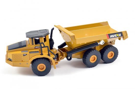 HuiNa 1/50 Diecast 6-Wheel Dump Truck Static Model
