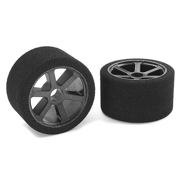 Corally Attack Foam Tires 1/12 Circuit 35 Shore Double Pink Front Carbon Rims 2Pcs