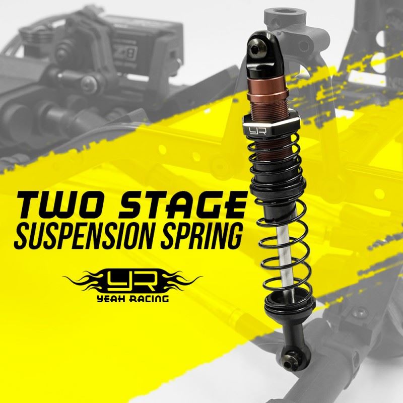 Yeah Racing 100mm Desert Cobra Dual Spring Damper Pair Black For 1/10 RC Offroad