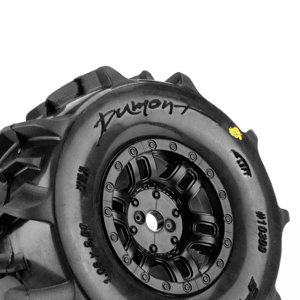 Pro-Line 1/16 Dumont Front/Rear Paddle Tires Mounted 12Mm Black Split