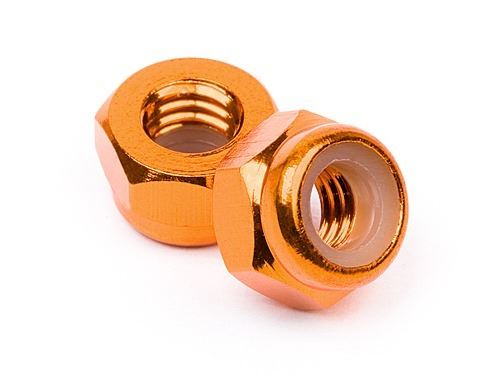 HPI Aluminum Lock Nut M4 (Orange/10Pcs)