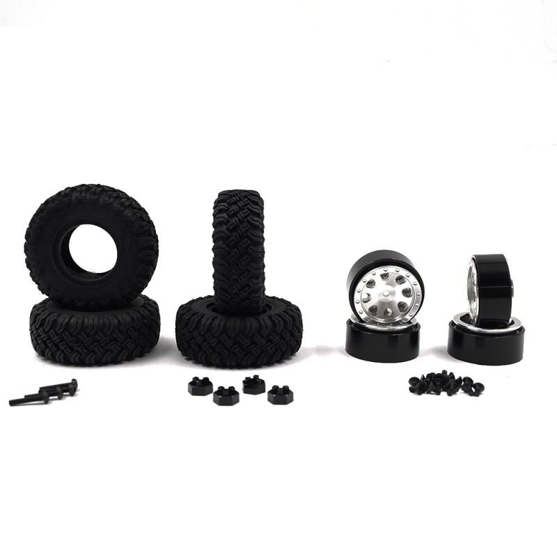 Yeah Racing Aluminum CNC 8 Spoke Beadlock Wheel Set For Kyosho Mini-Z 4x4 Toyota