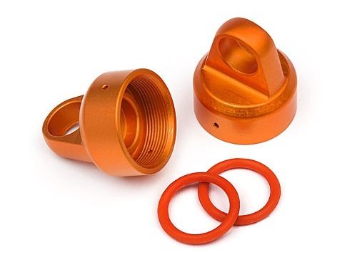 HPI Aluminum Top Shock Cap (Orange/2Pcs)