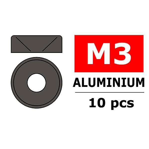 CORALLY ALUMINIUM WASHER FOR M3 FLAT HEAD SCREWS OD=