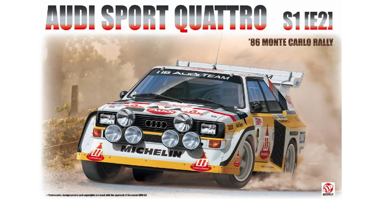 BEEMAX Audi quattro S1 E2 Montecarlo Rally 1986 #2  (rebox BEE-24017)