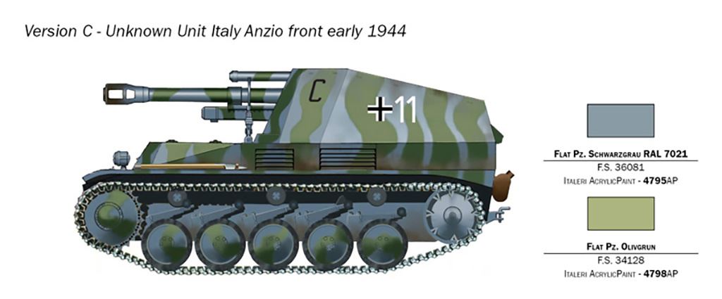 Italeri Sd.Kfz.124  Wespe 10.5 cm. Leichte Feldhaubitze
