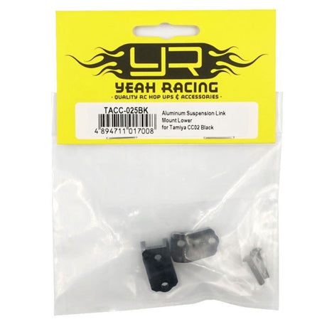 Yeah Racing Aluminum 7075 Suspension Link Mount Lower for Tamiya CC02 Black