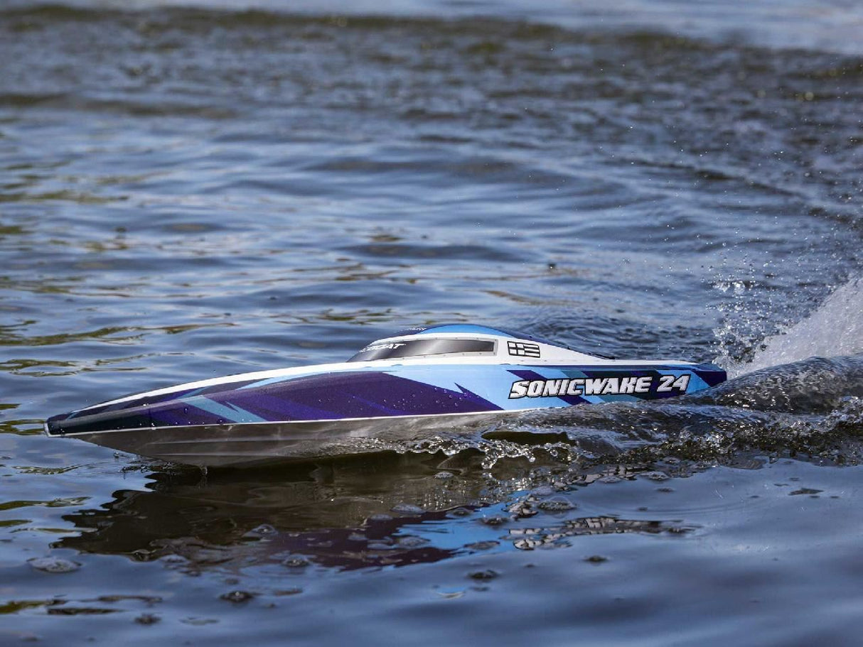 Proboat Sonicwake 24In Self-Righting Brushless Deep-V Rtr, Blue