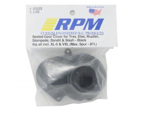 RPM RPM Gear Cover Black Traxxas Rustler/Stampede/Bandit/Slash