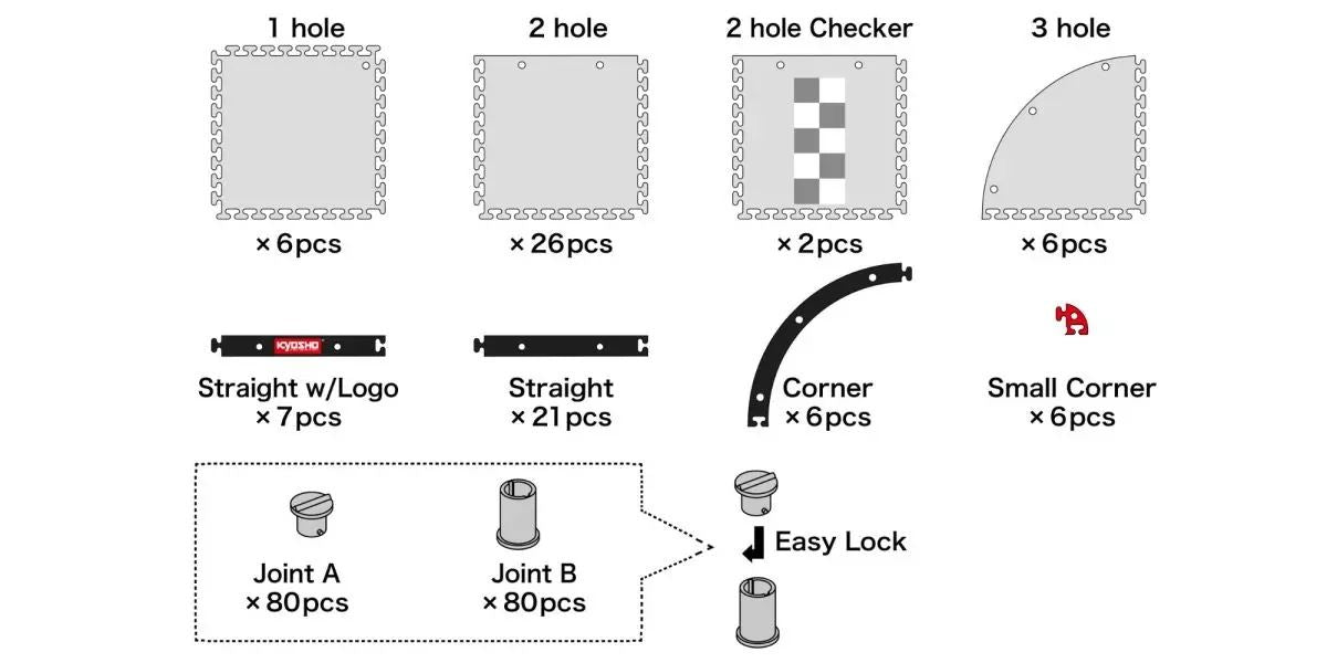Kyosho Mini-Z Carpet Track 50 Basic Set (40Pcs - 50X50)