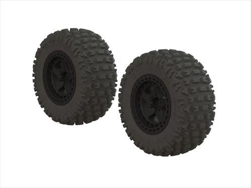 ARRMA Fortress SC Tire Set Glued Black (2)