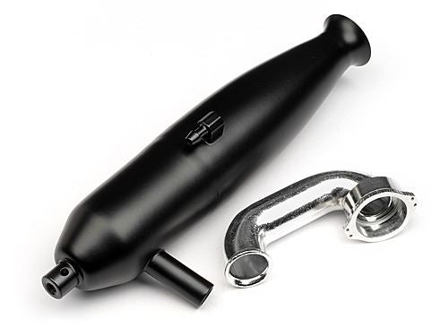 HPI Black Exhaust Pipe & Manifold .28