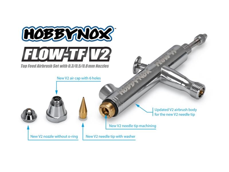 Flow-TF V2 Airbrush Top Feed 0.3/0.5/0.8mm