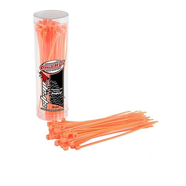 Corally Strapit Cable Tie Wraps Orange 2.5X100mm 50 Pcs