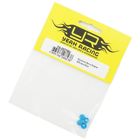 Yeah Racing Aluminum Servo Washer M3 Thread 4pcs Blue