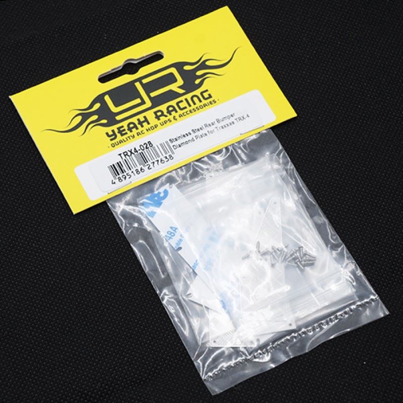 Yeah Racing Stainless Steel Rear Bumper Diamond Plate For Traxxas Trx-4