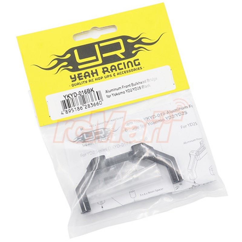 Yeah Racing Aluminum Front Bulkhead Bridge for Yokomo Yokomo YD2 YD2S YD2TC Black