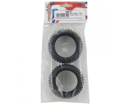 Schumacher Mini Spike 2 Front Buggy Tyres - Blue - 1 Pair