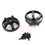 Yeah Racing Aluminum Wheel Cap & Adapter For Tamiya WR-02CB Black