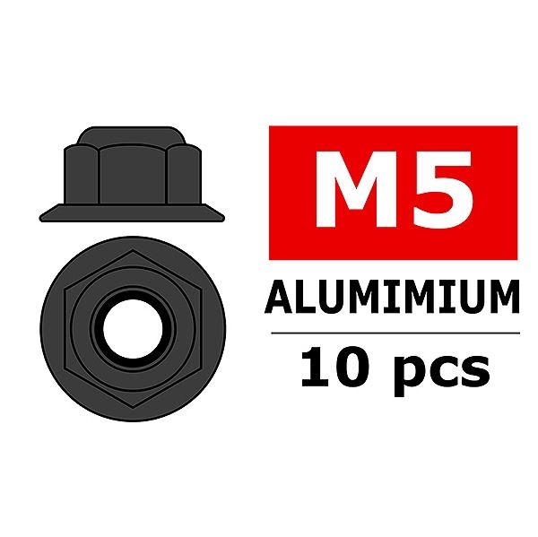 CORALLY ALUMINIUM NYLSTO P NUT M5 FLANGED GUN METAL