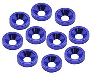 Core RC Alloy M4 Csk Washers - Blue pk10