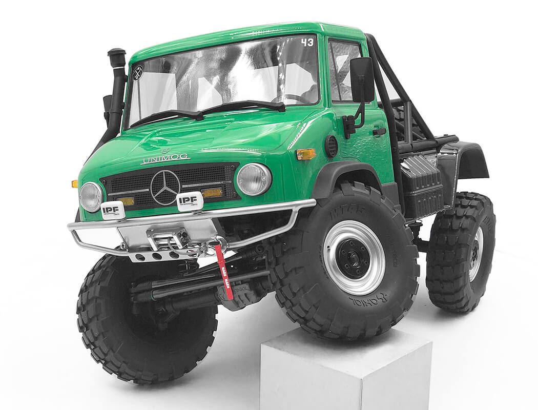 RC4WD GUARDIAN STEEL FRONT WINCH BUMPER W/IPF LIGHTS FOR AXIAL 1/10 SCX10 II UMG10 (SILVER)