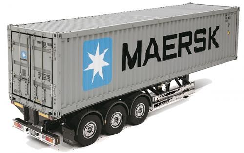 Maersk 40ft Container and 3 Axle Trailer For Tamiya Tractor Units