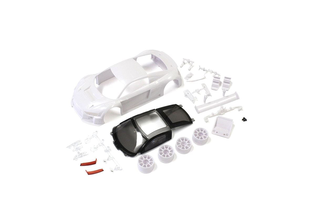 Bodyshell Audi R8 Lms 2015 Mini-Z + 2Wd Rims (White Body)