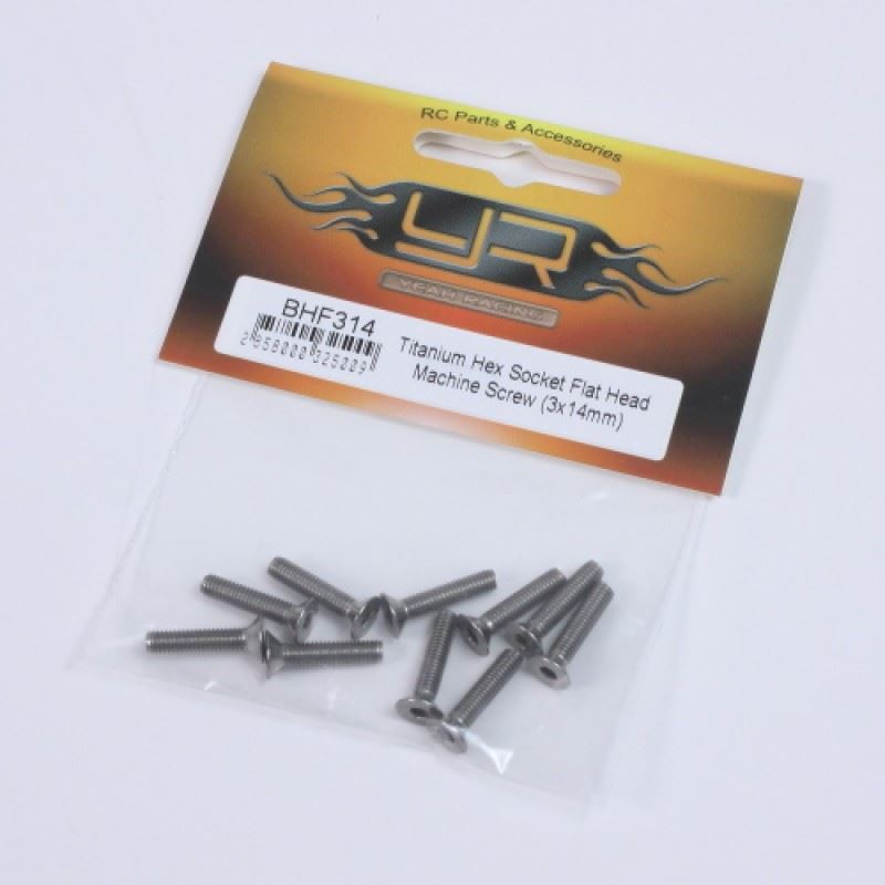 Yeah Racing Titanium Hex Socket Flat Head Screws M3 x 14mm 10pcs