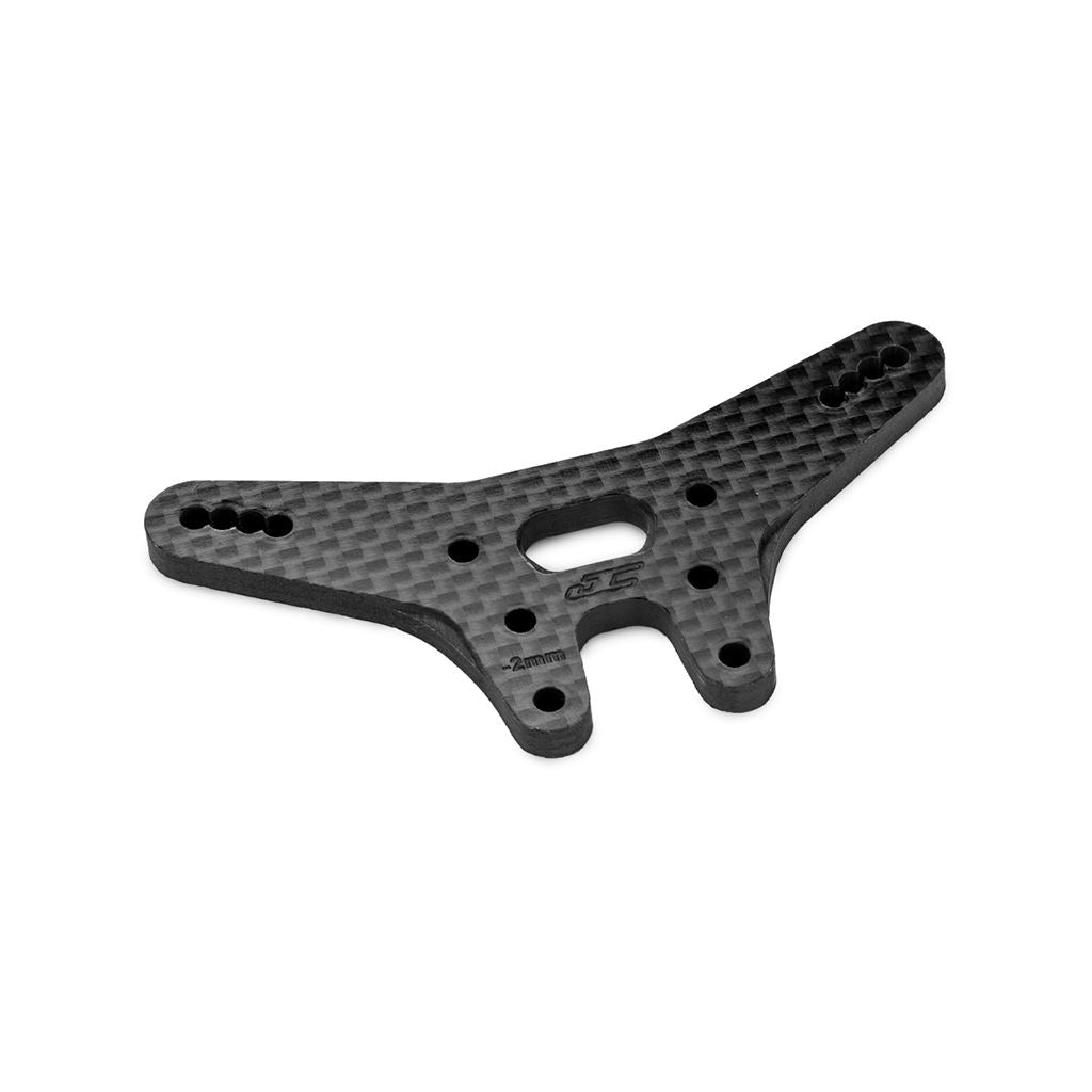 Rc10B7 -2Mm Carbon Fibre Rear Shock Tower - Black
