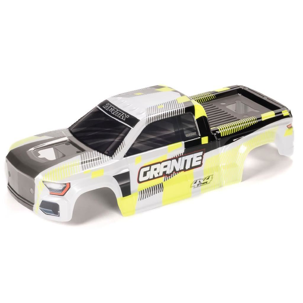 Arrma 1/10 Clipless Painted Decaled Body, Yellow: Granite 4X4