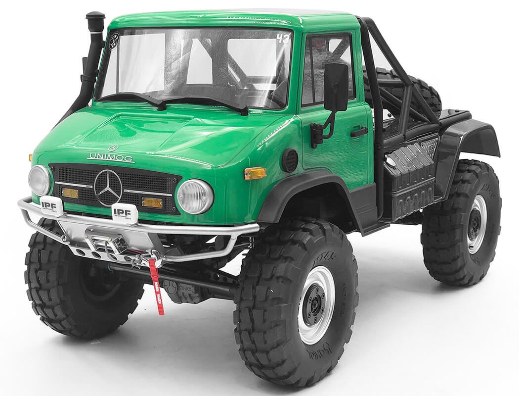 RC4WD GUARDIAN STEEL FRONT WINCH BUMPER W/IPF LIGHTS FOR AXIAL 1/10 SCX10 II UMG10 (SILVER)