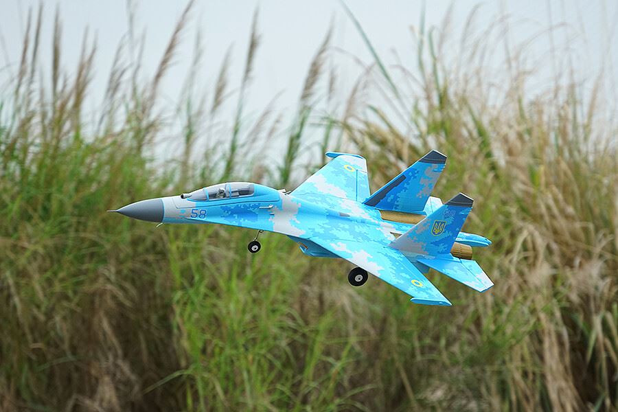 XFLY TWIN 50MM SU-27 EDF 750MM JET w/o TX/RX/BATT - BLUE CAMO