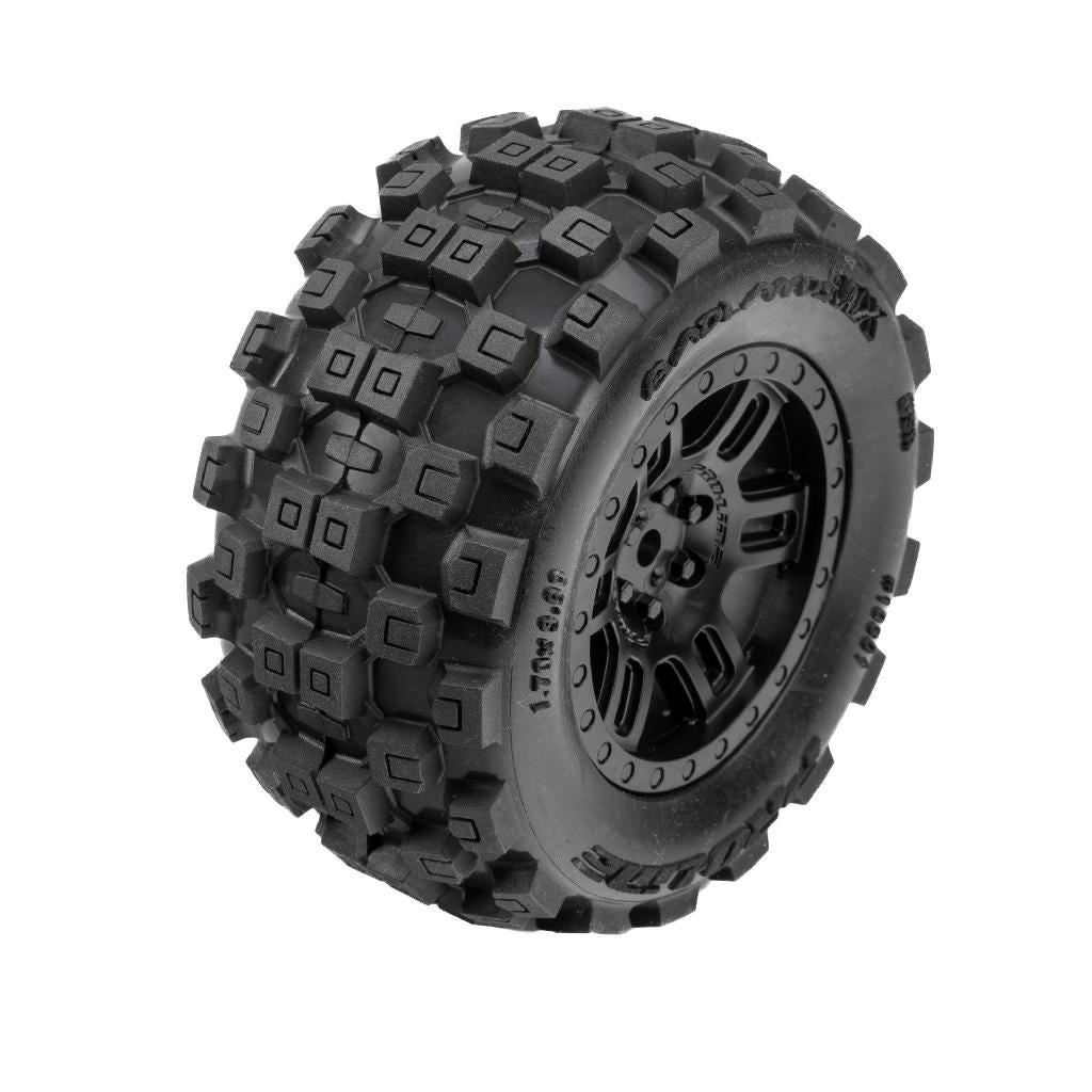 Pro-Line Badlands Front/Rear Tires Mtd 12Mm Black Split Six (2): Arrm
