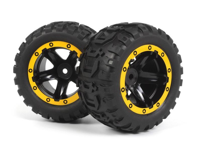 Slyder Mt Wheels/Tires Assembled (Black/Yellow)