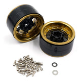 Yeah Racing 1.9 Aluminum CNC 6 Spoke w/ Graphite Beadlock Rim 2pcs Gold Titanium