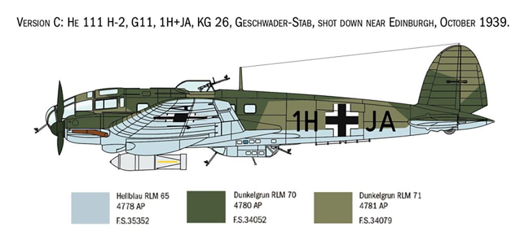 Italeri Heinkel HE-111 H-6  Battle of Britain 80th Anniv