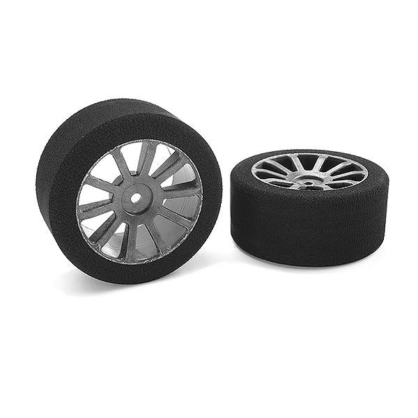 Corally Attack Foam Tires 1/10 Gp Touring 42 Shore 30mm Rear Carbon Rims 2Pcs
