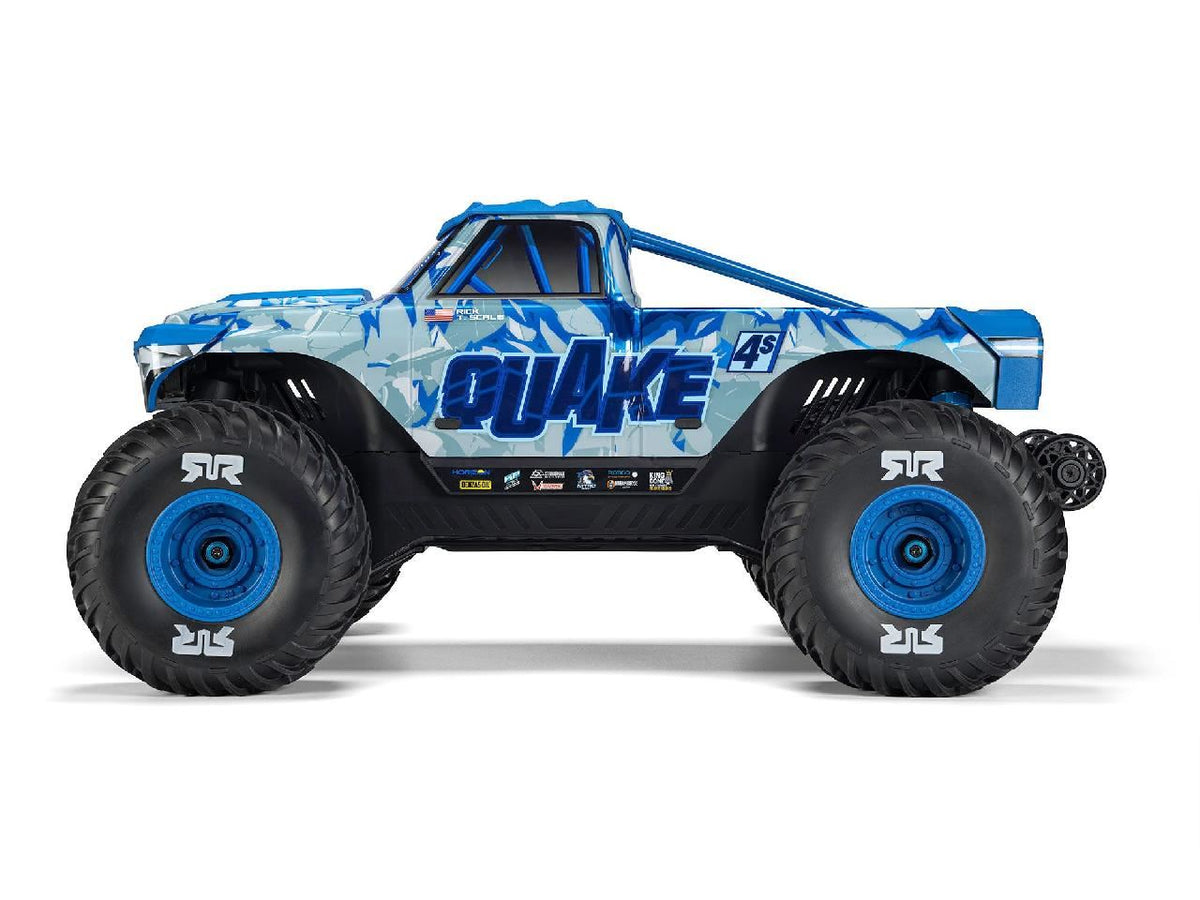 Arrma 1/8 Quake 4S Dsc 4X4 Rtr Monster Truck, White/Blue