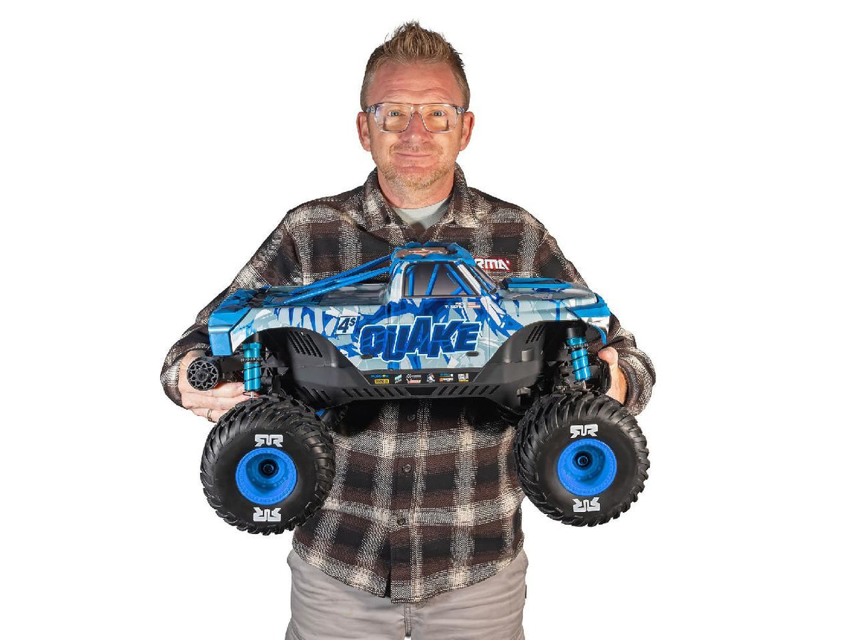 Arrma 1/8 Quake 4S Dsc 4X4 Rtr Monster Truck, White/Blue