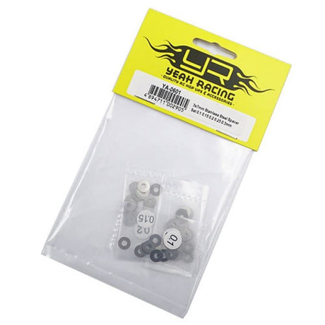 Yeah Racing 3x7mm Stainless Steel Spacer Shim Set 0.1 0.15 0.2 0.25 0.3mm