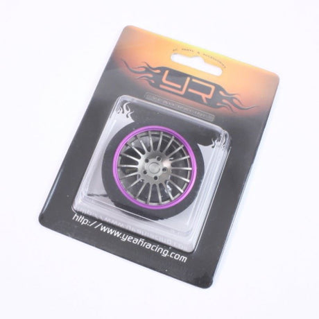 Yeah Racing Aluminum 18-Spoke Transmitter Steering Wheel Purple For Futaba KO Sanwa Flysky NB4