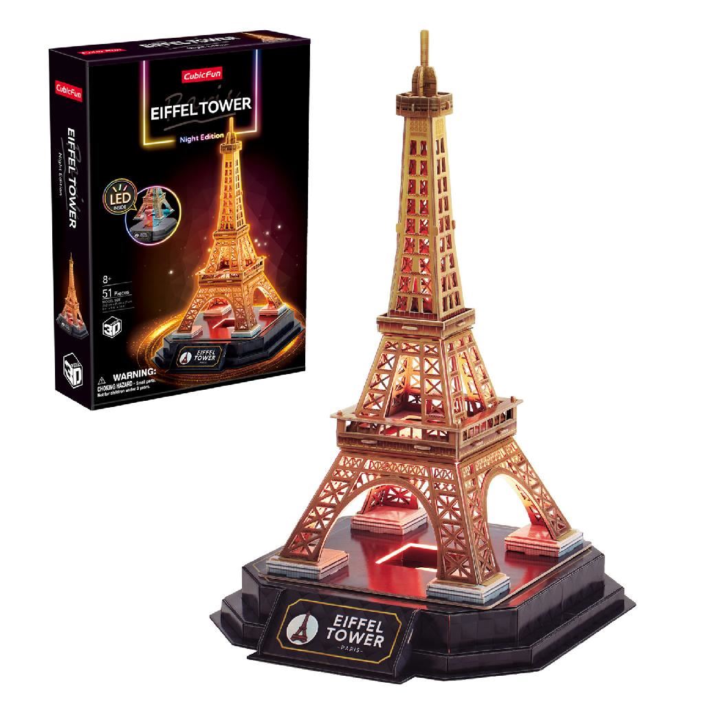 Cubicfun Eiffel Tower Night Edition With Led Lighting (51 Pieces)