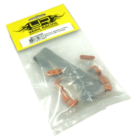 Yeah Racing Aluminum Adjustable Lipo Battery Mount For XRAY T4 Orange
