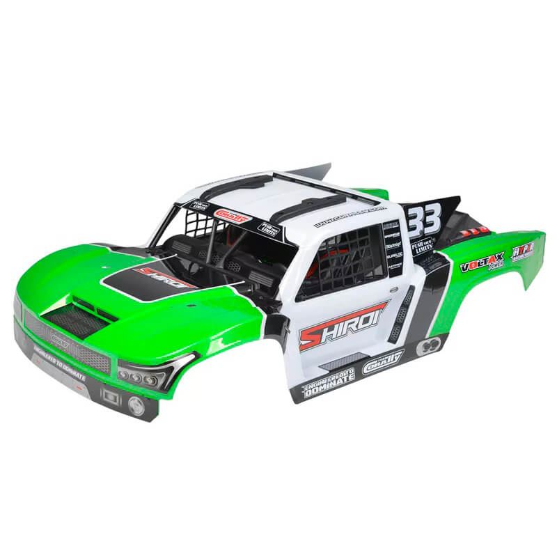 Corally Body Shiroi + Driver Interior + Roll Cage + Body Accessories - Green Cut