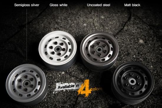 GMADE 1.9 SR02 BEADLOCK WHEELS (SEMIGLOSS SILVER) (2)