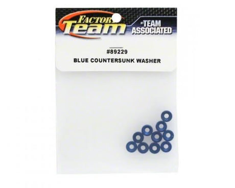 Team Associated Countersunk Washers (Blue)